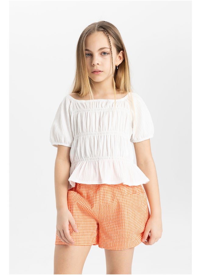 DeFacto - Girl Relax Fit Knitted Short Sleeve Body - Image 1