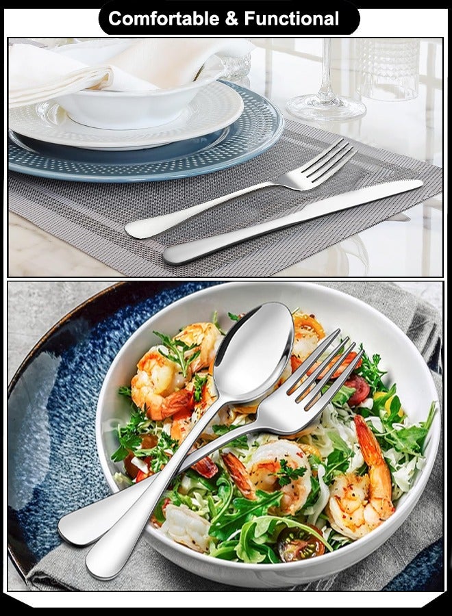 Majestic طقم سكاكين وشوك من الفولاذ المقاوم للصدأ الفاخر مكون من 12 قطعة (6 سكاكين + 6 شوك) – تشطيب مرآة أنيق، مقاوم للصدأ، آمن في غسالة الصحون، متين ومريح للإمساك للاستخدام المنزلي، الفنادق، والمطاعم - Image 4