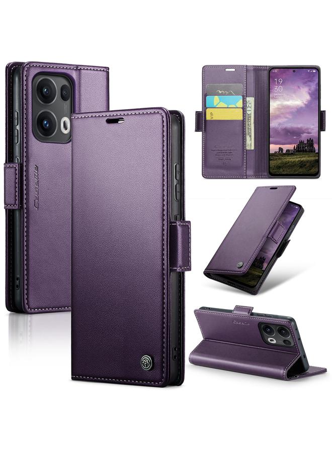 The Bros Case For OPPO Reno13 Pro Global 023 Butterfly Buckle Litchi Texture RFID Anti-theft Leather Phone Case