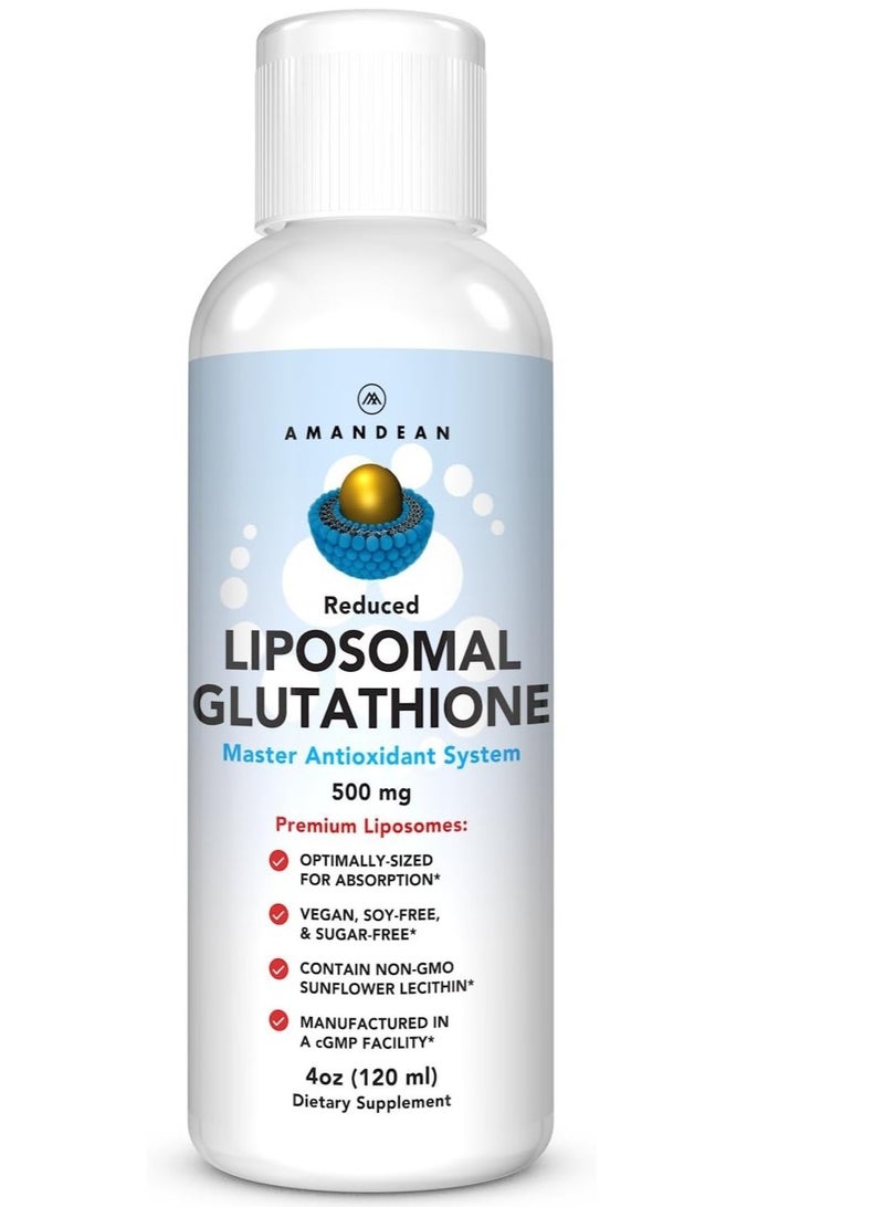 AMANDEAN Liposomal Glutathione Supplement  Immune Support, Brain Health, Liver Detox, Skin Health 4 oz - Image 1