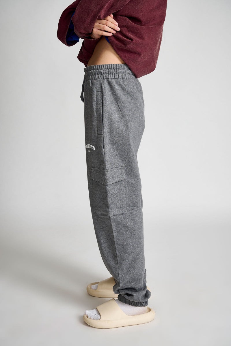 Bonkers Corner Dark Grey Melange Cargo Pants for Women's - Image 3