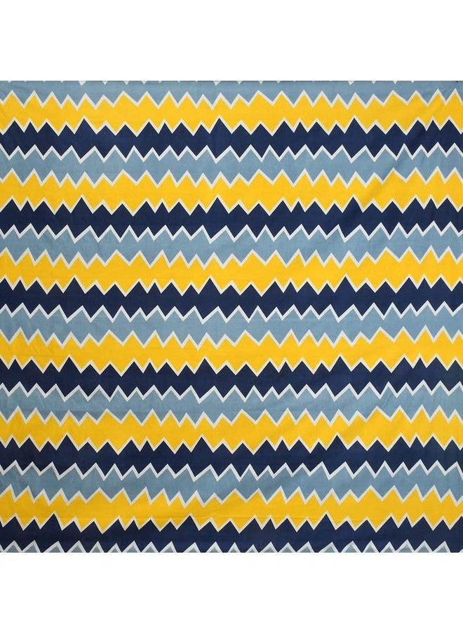 BSB HOME BSB HOME 120 TC Double Printed Bedsheet with 2 Pillow Covers | 110 GSM Soft Brushed Microfiber - Breathable & Wrinkle Free - (86 X 88 Inch, Yellow & Grey & Blue)  - Image 4