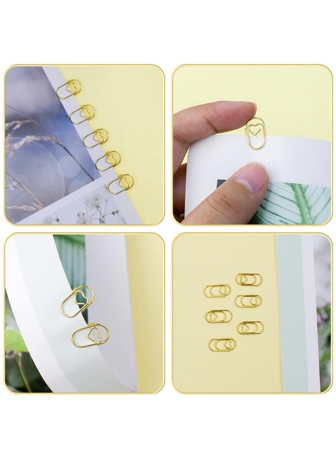 yuntop 100 Pcs Love Heart Shaped Paper Clips, 0.78Inch Cute Mini Paperclips For Office School Home Desk Organizers (Gold) - Image 5