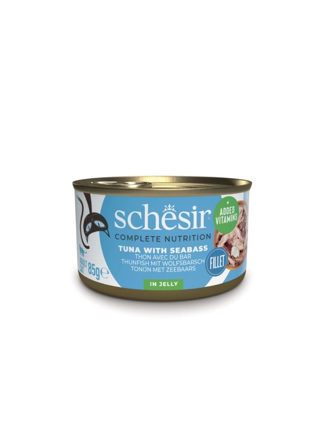 شيسر طعام القطط الرطب شيسير المتكامل والمتوازن في علبة جيلي - تونة مع سمك القاروص 85 جم × 6 قطع - Image 2