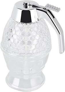 Ejoyous Ejoyous Honey Dispenser, 200ml No Drip Honey Container Acrylic Syrup Dispenser Honey Jar Pot with Stand for Home  - Image 1