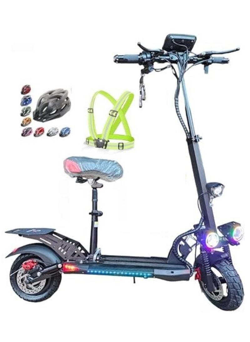 Rohan Wings KT4A Kick Fast Scooter - 2000W Motor & 48V 13Ah Battery | Adjustable & Foldable Design | Huge LED Display Meter | Dual Disk Brakes & Dual Suspension | Black Color | Perfect for High-Sp - Image 1