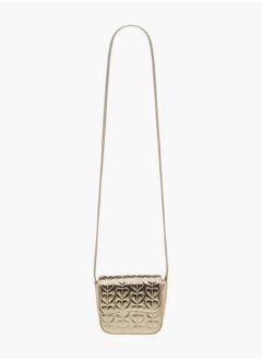 Flora Bella By Shoexpress Girls Heart Embroidered Crossbody Bag with Strap Handle and Flap Closure  - Image 2