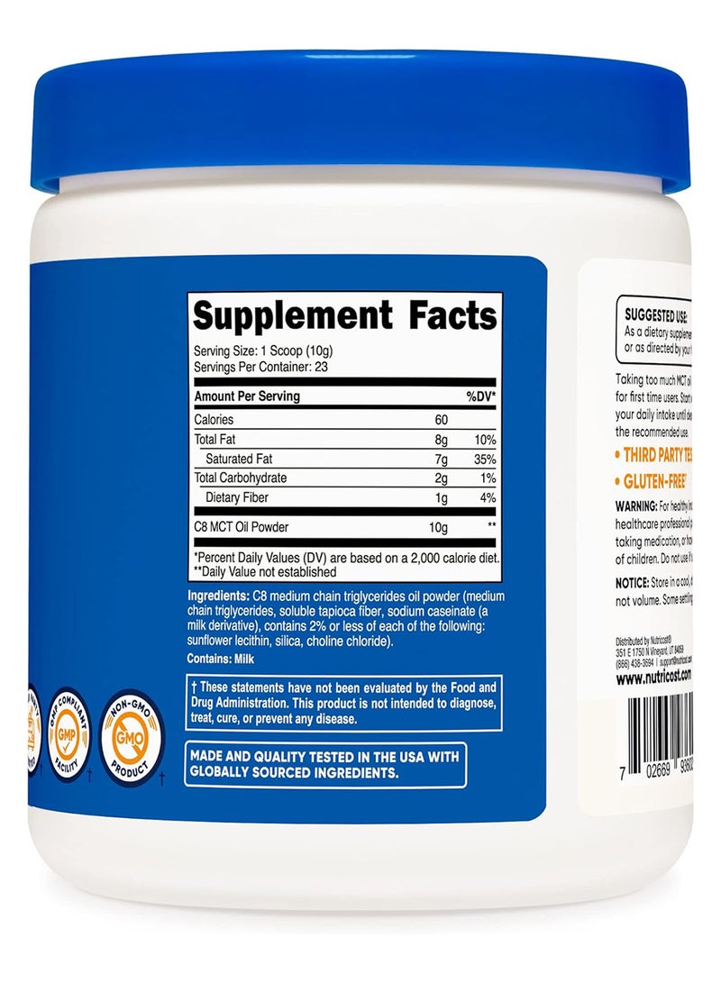 Nutricost C8 Mct Oil Powder .5Lb 95% C8 Mct Oil Powder  - Image 4
