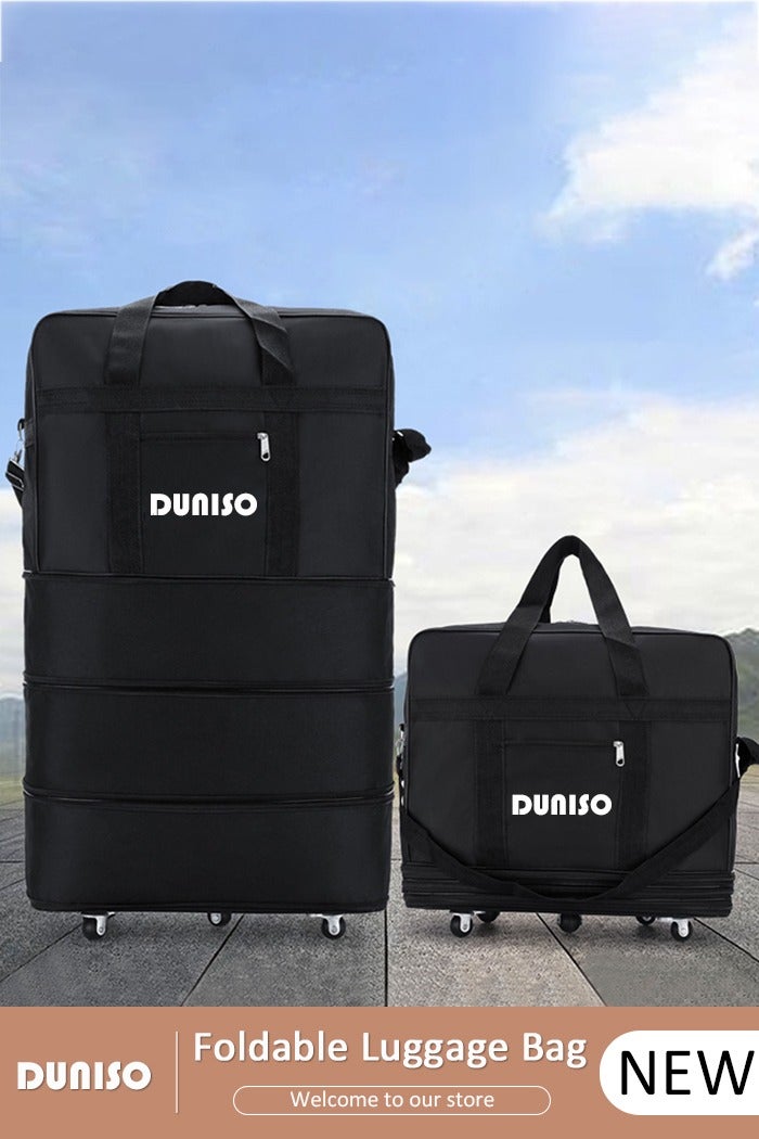 DUNISO Large Capacity Suitcases Lightweight  Expandable Foldable Luggage Bag Suitcase Collapsible Rolling Travel Luggage Bag Duffel Bag Rolling Wheeled Suitcase Travel Oxford Duffel Bag for Men and Women - Image 1