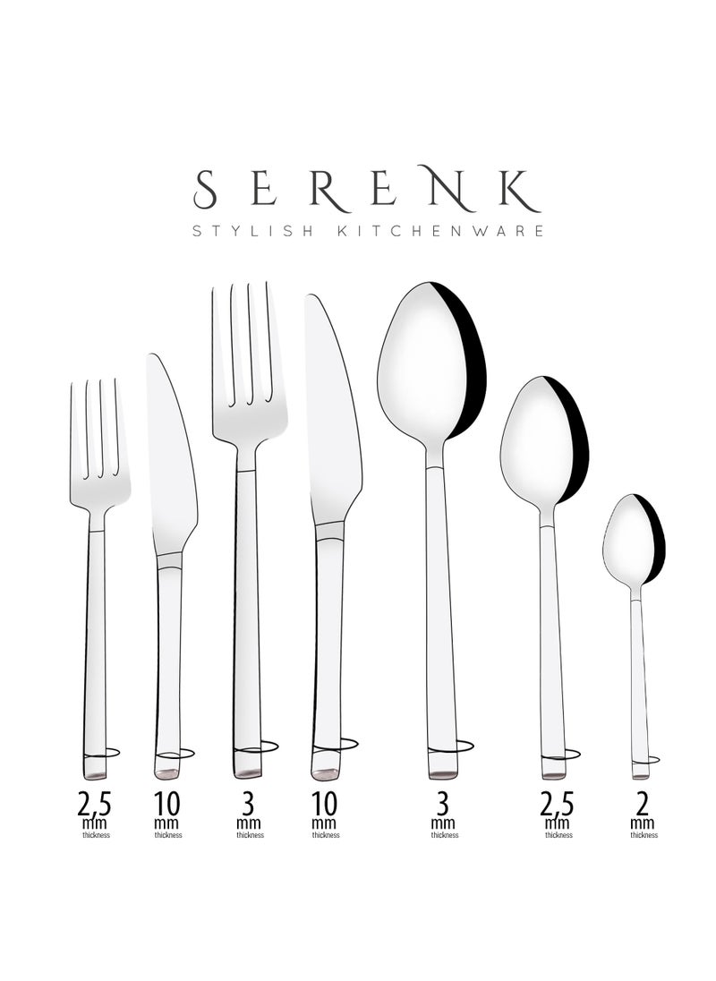 Serenk Barcelona 42-Piece Premium 18/10 Stainless Steel Cutlery Set - Polished, Durable Flatware for Sophisticated Dining - pzsku/Z10A67995098E38A89EDAZ/45/_/1739969196/cdd08e36-f9ea-478b-a7ae-72388907a60b