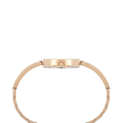 TIMEX Analog Watch for Women with Mother of Pearl White Round Dial & Rose Gold Brass Bracelet Band Water Resistant Women's Wrist Watches - TWEL200SMU05 - Image 2