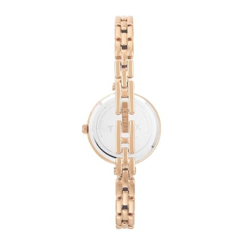 TIMEX Analog Watch for Women with Mother of Pearl White Round Dial & Rose Gold Brass Bracelet Band Water Resistant Women's Wrist Watches - TWEL200SMU05 - Image 5