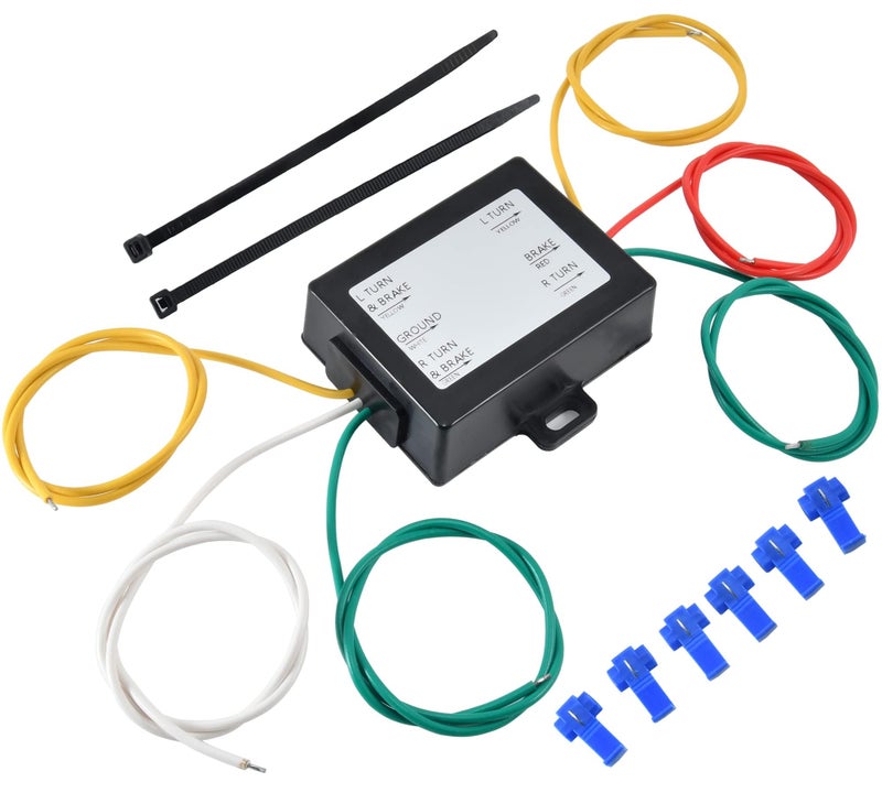Oyviny 2-to-3-Wire Splice-in Trailer Tail Light Converter Electrical System Turn Signal Brake Wire Harness Adapter Color Coded for Trailer RV Dinghy Towing Pickup Trucks Vans