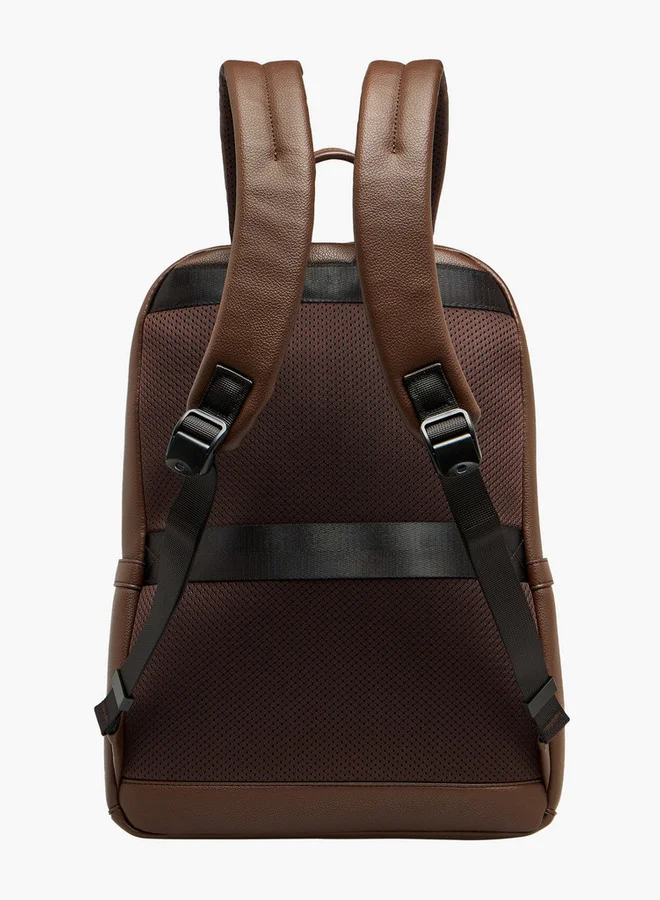 DUCHINI Solid Backpack with Adjustable Straps and Zip Closure - 31x17x43 cm