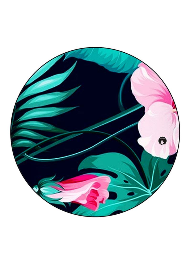 RKN Flowers Printed Mouse Pad Round  Multicolour
