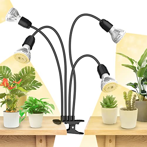 Sansi أضواء نمو LED من SANSI للنباتات الداخلية، مصباح نمو بقدرة 600 واط مع طيف كامل وقاعدة مرنة، ضوء نباتات بقدرة 40 واط مع PPFD عالي للبذور، استبدال المصباح مجانًا مدى الحياة - Image 1