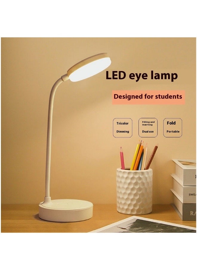 Beauenty - Three-color Dimmable LED Desk Lamp with USB Charging Night Light Dormitory Study Office Foldable Multifunctional Reading Night Light - Image 1