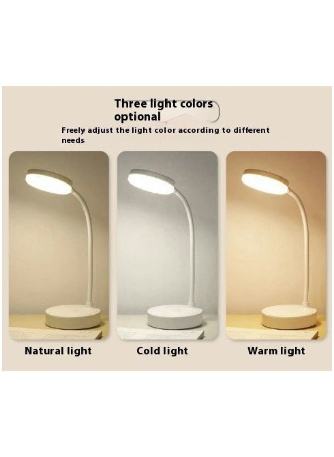 Beauenty - Three-color Dimmable LED Desk Lamp with USB Charging Night Light Dormitory Study Office Foldable Multifunctional Reading Night Light - Image 1
