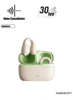 REMAX True Wireless Earbuds, Not in-ear clip-on ear Bluetooth 5.3 Headphones 4-Mics ENC Clear Call, Bluetooth Earbuds Touch Control 30 Playtime, IPX6 Waterproof TWS, Light-Weight Earphones  - Image 1