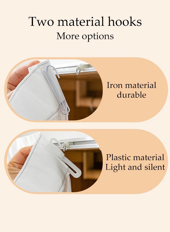 White Cabinet Curtain, Wardrobe Curtain, Dustproof Curtain, Sundries Curtain, Telescopic Rod Door Curtain, Small Curtain With Slide Rail Width 0.9m Curtain Width 1.8x Height 1.5m Suitable For Bookcase Cloakroom