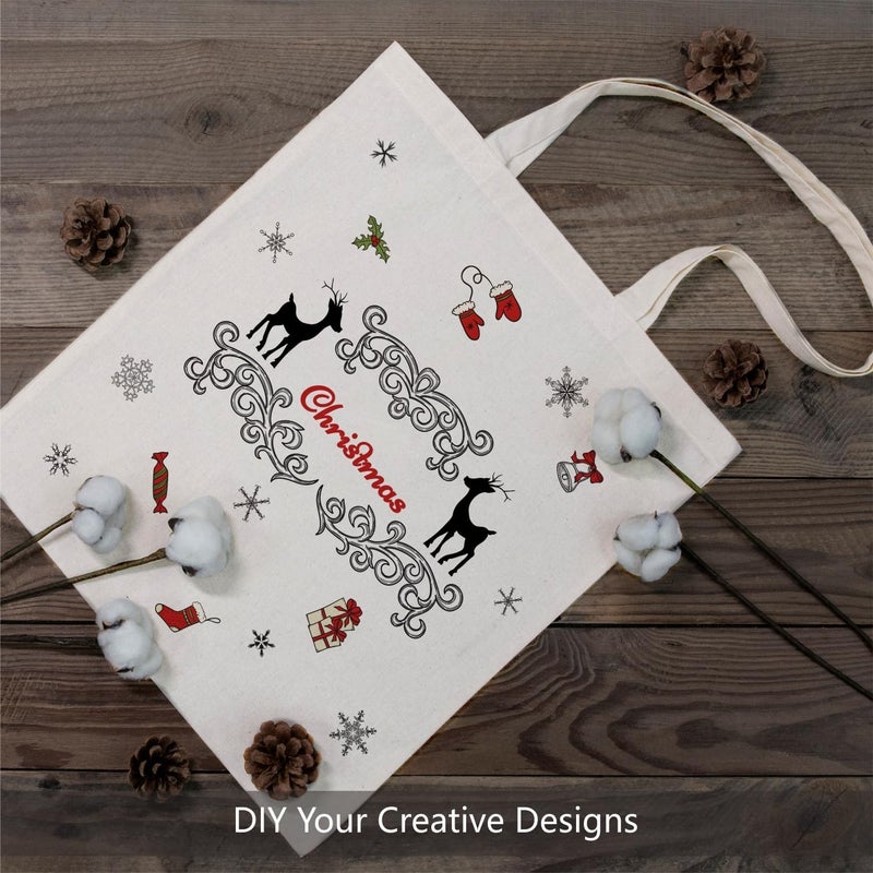 TOPDesign Economical Cotton Tote Bag, 5oz Lightweight Fabric, Reusable Grocery Shopping Cloth Bags, DIY Your Creative Designs - Image 3