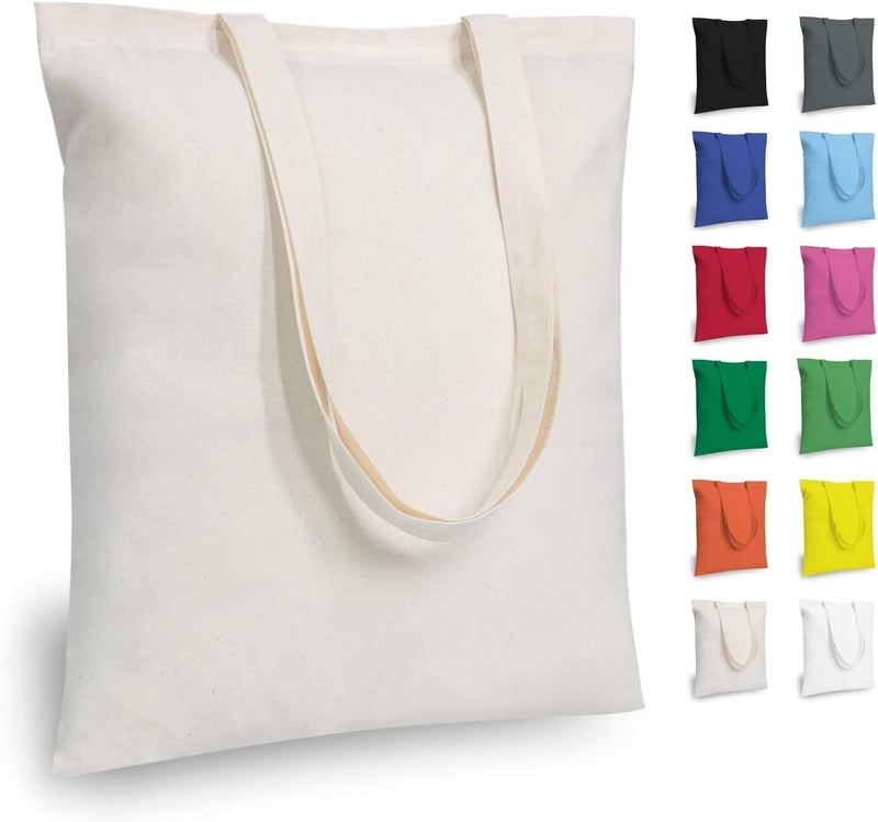 TOPDesign Economical Cotton Tote Bag, 5oz Lightweight Fabric, Reusable Grocery Shopping Cloth Bags, DIY Your Creative Designs - Image 1