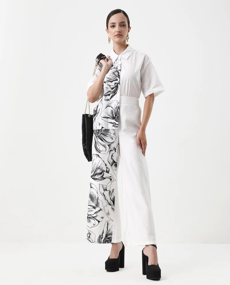 Rareism Women's Floral Print Trouser