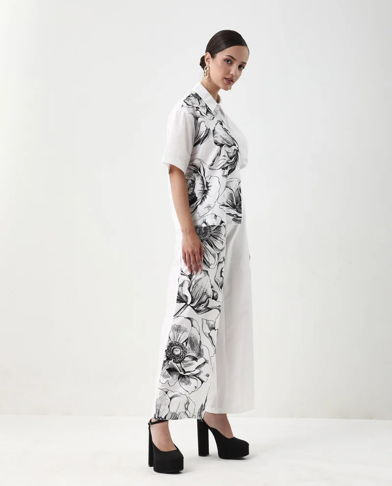 Rareism Women's Floral Print Trouser
