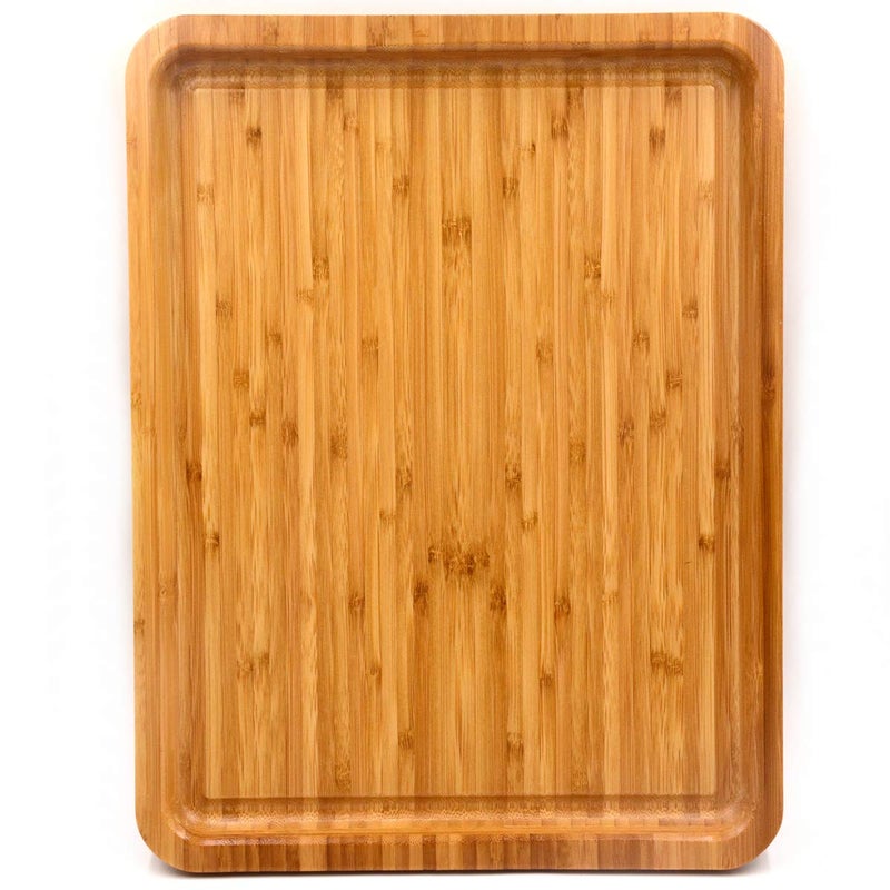 Bamber Large Size Bamboo Serving Tray Rectangular 155 x 118 x 08 Inches