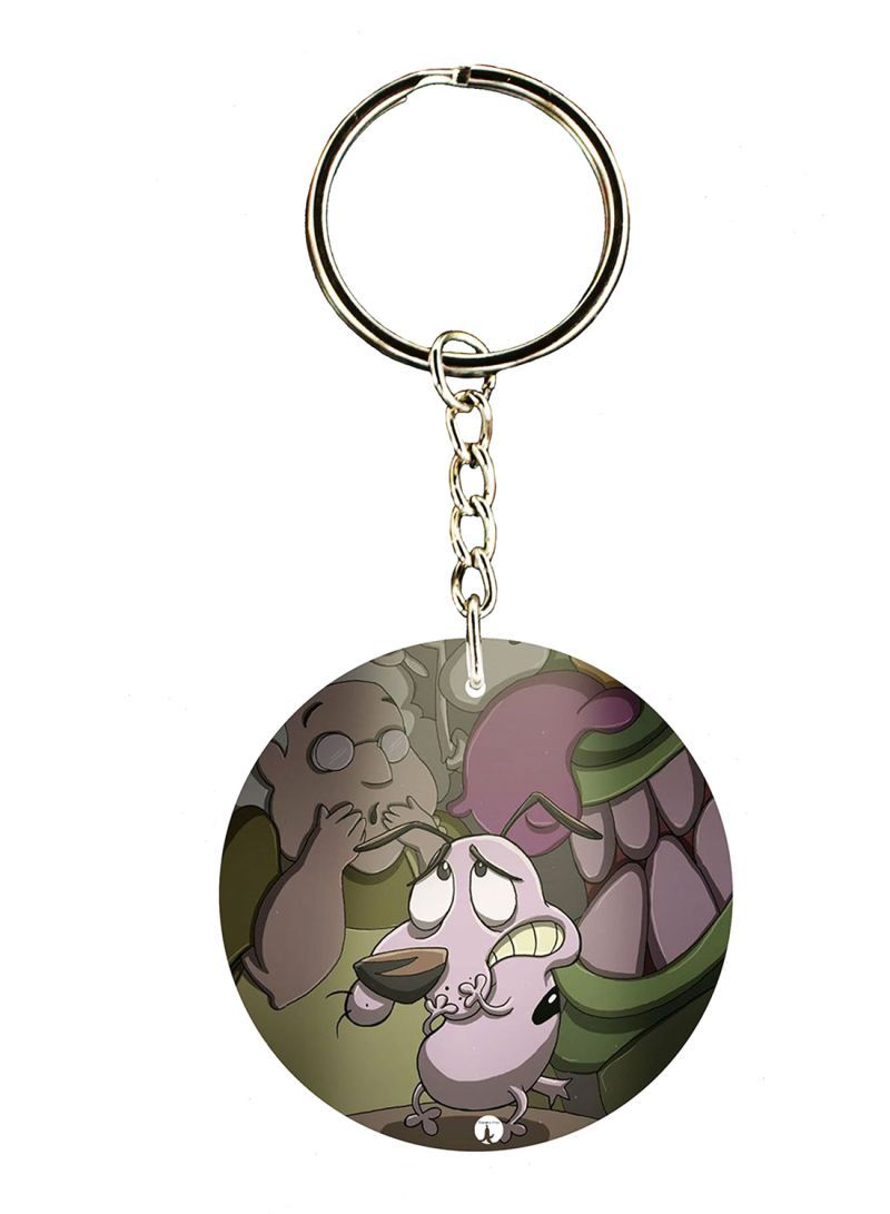 Double Side The Cowardly Dog Printed Keychain