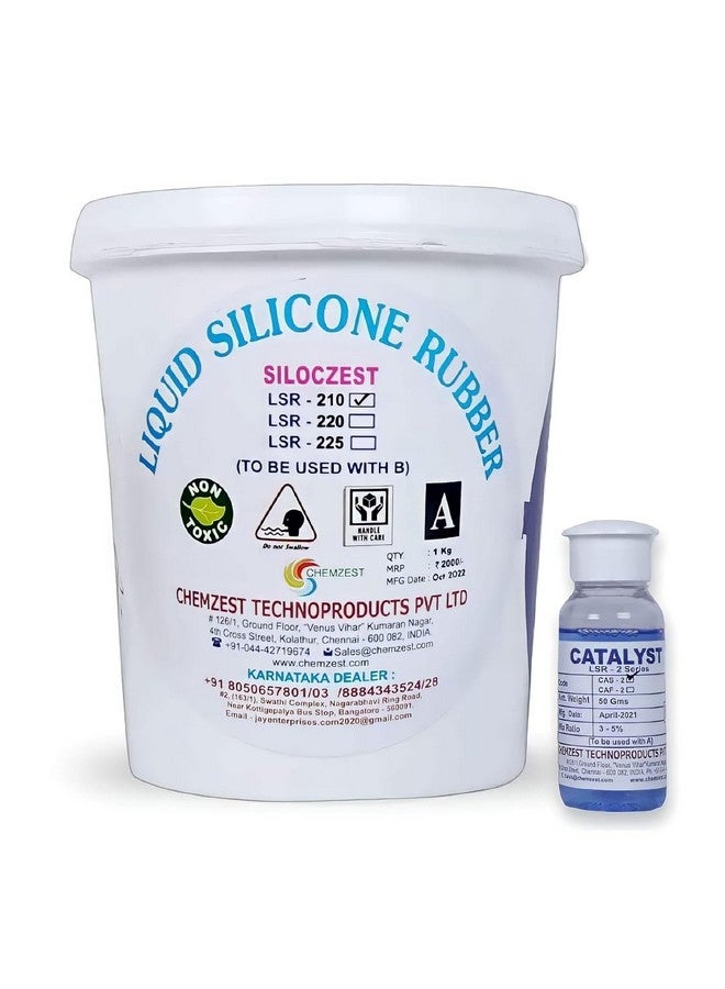 SILOCZEST LSR-210 Slow (Shore 10 Soft Liquid Silicone Rubber) Moulding for Candle Making, DIY Resin, Soap, Crafts & Many More Pattern Making, Liquid Silicone Rubber (Supreme Mould Making Grade) - Image 1
