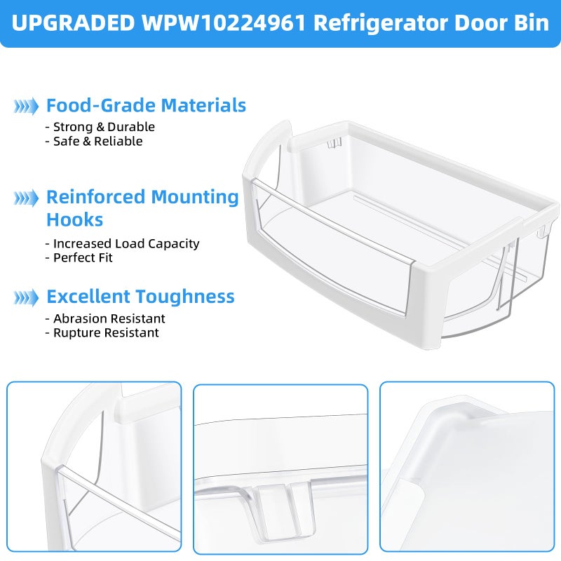 Alvar Upgraded WPW10224961 Refrigerator Door Bin Shelf Replacement Compatible with Whirlpool Maytag Refrigerator Door Shelf WRX735SDBM00 WRF555SDFZ00 W10224961 WRF555SDHB00 1872710 Fridge Bin Right - Image 5