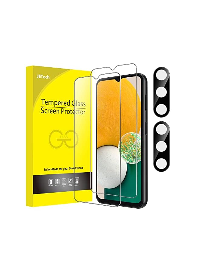 جي تيك واقي الشاشة لـ Samsung Galaxy A13 / A13 5G مع واقي عدسة الكاميرا ، والفيلم الزجاجي المقسى ، واضحة HD ، و 2 عبوة لكل منهما - Image 2