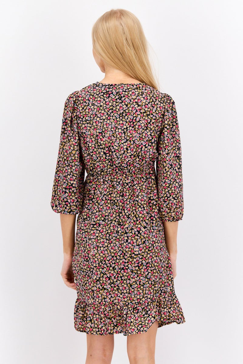 VERO MODA Women Petite Allover Mini Dress, Multicolor - Image 4