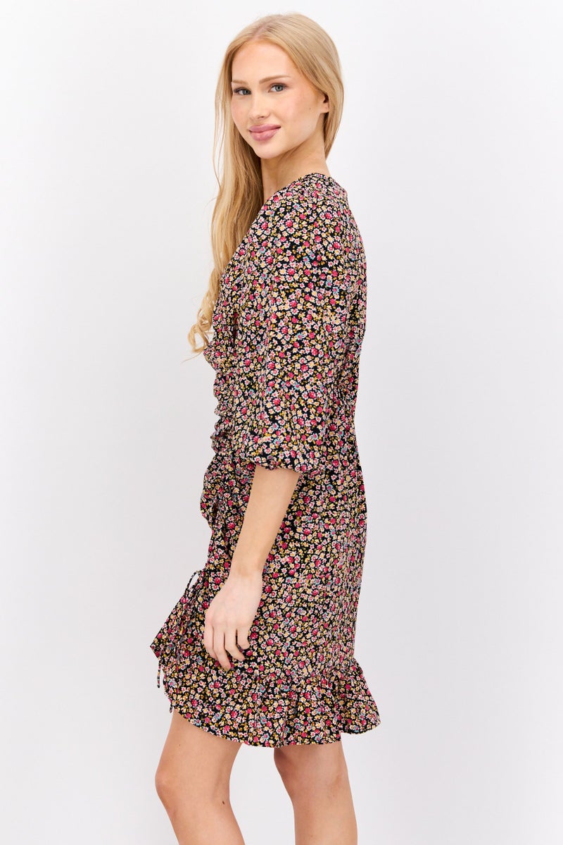 VERO MODA Women Petite Allover Mini Dress, Multicolor - Image 2