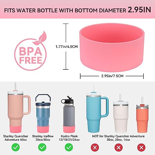 PICcircuit 2PCS for Stanley Boot, Silicone Bottom for Quencher Adventure 40oz 30oz IceFlow 20oz 30oz Bottle&for Hydroflask Tumbler 12-24oz for Stanley Cup Accessories Avoid Scratches&Noise - Image 2