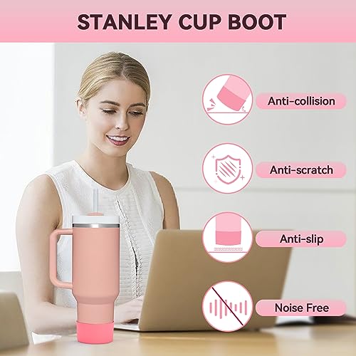 PICcircuit 2PCS for Stanley Boot, Silicone Bottom for Quencher Adventure 40oz 30oz IceFlow 20oz 30oz Bottle&for Hydroflask Tumbler 12-24oz for Stanley Cup Accessories Avoid Scratches&Noise - Image 5