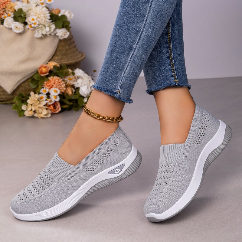 حذاء نسائي كاجوال بدون رباط من القماش المحبوك - Image 2