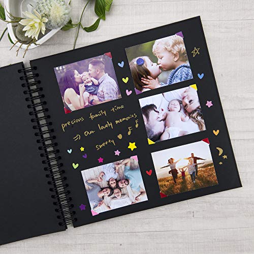 Gearchic 12 x 12 Inch Large DIY Scrapbook Photo Album with Window Design Cover 80 Pages Craft Paper Memory Book for Weeding Anniversary Travel and Baby (Black) - Image 3