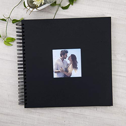 Gearchic 12 x 12 Inch Large DIY Scrapbook Photo Album with Window Design Cover 80 Pages Craft Paper Memory Book for Weeding Anniversary Travel and Baby (Black) - Image 2