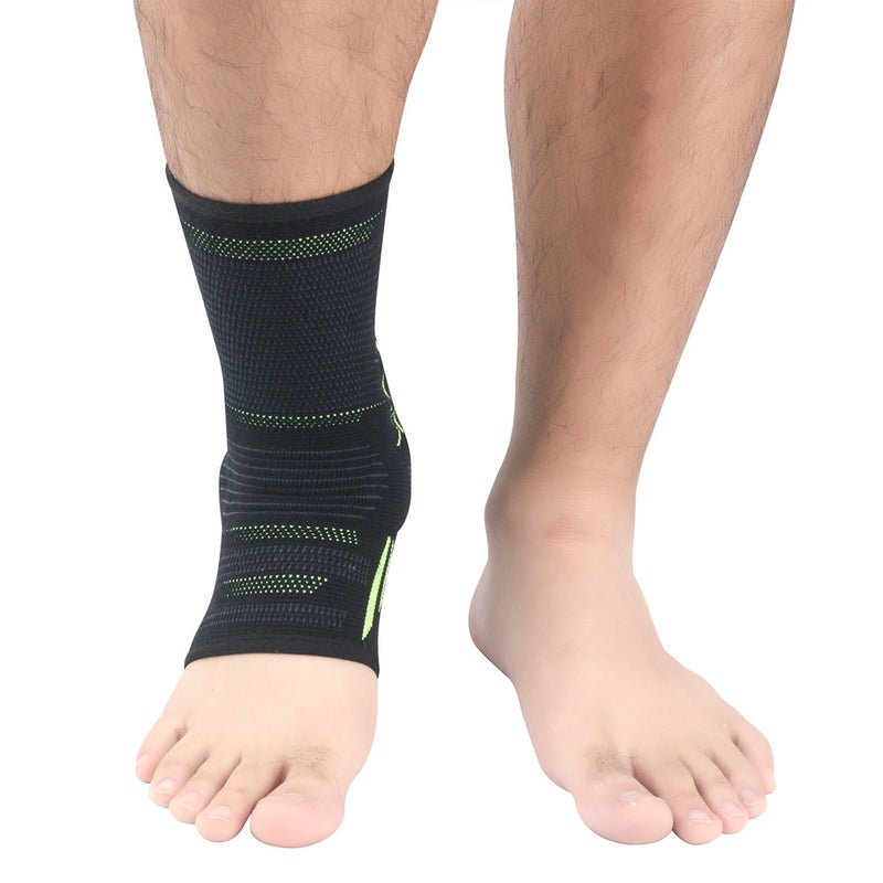 1PC Protective Sports Guard Proof Cover Breathable Support Sleeve for Men Women Sports (Size L Black+Green) - Image 4