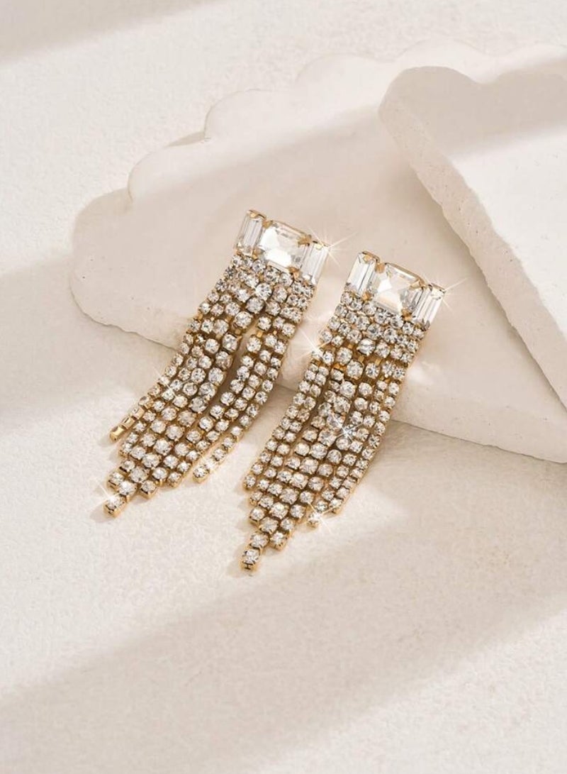 إيكوال حلق أذن نسائي طويل انيق وعصري مرصع بالزركون - Image 3