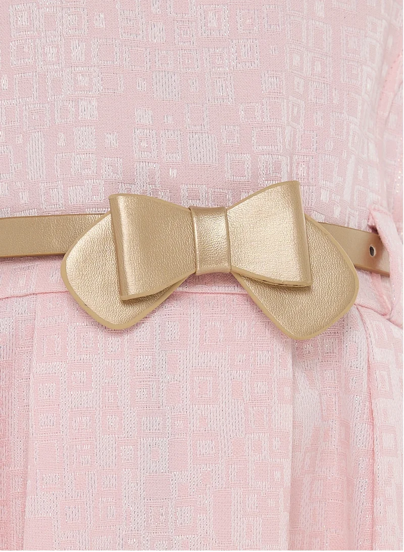 Victor And Jane  Belted Pink Party Dress for Women | Best Price UAE