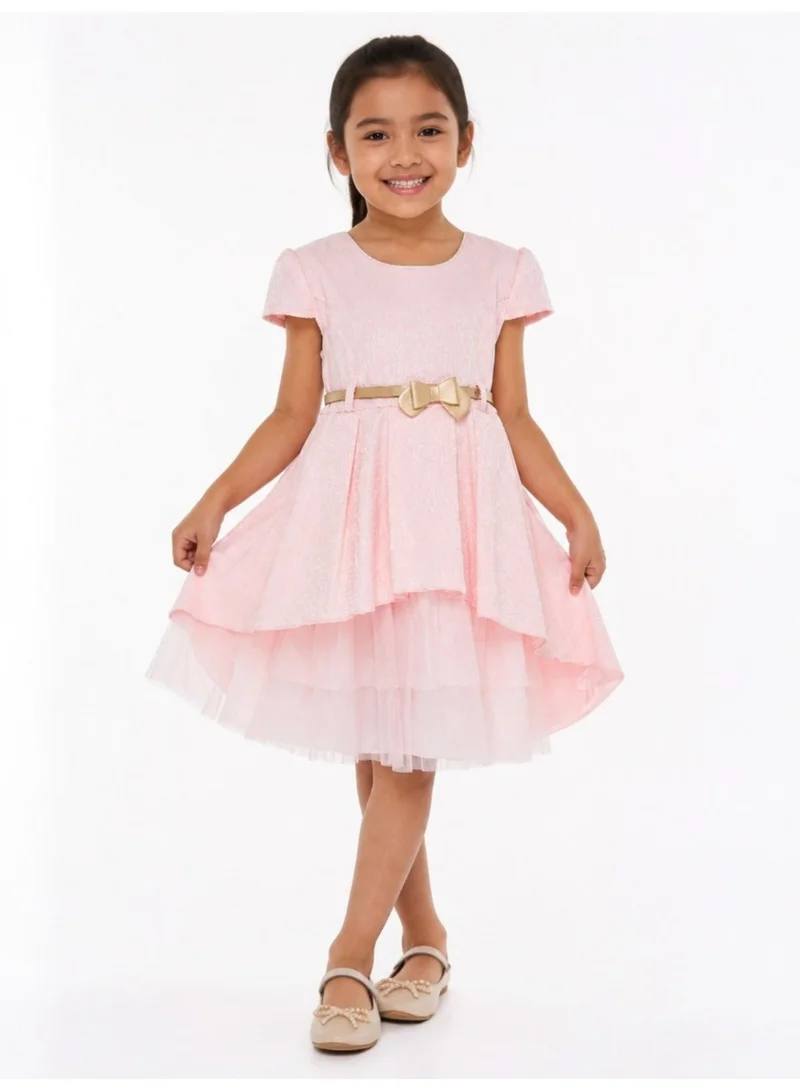 Victor And Jane  Belted Pink Party Dress for Women | Best Price UAE