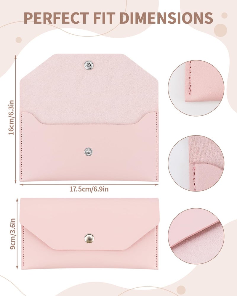 Abvsdu Cash Envelope Wallet, Reusable Envelope Wallet, Men's and Women's Genuine Leather Cash Wallet, Money Envelopes for Cash for Bill Plannerï¼ˆPinkï¼‰ - Image 2