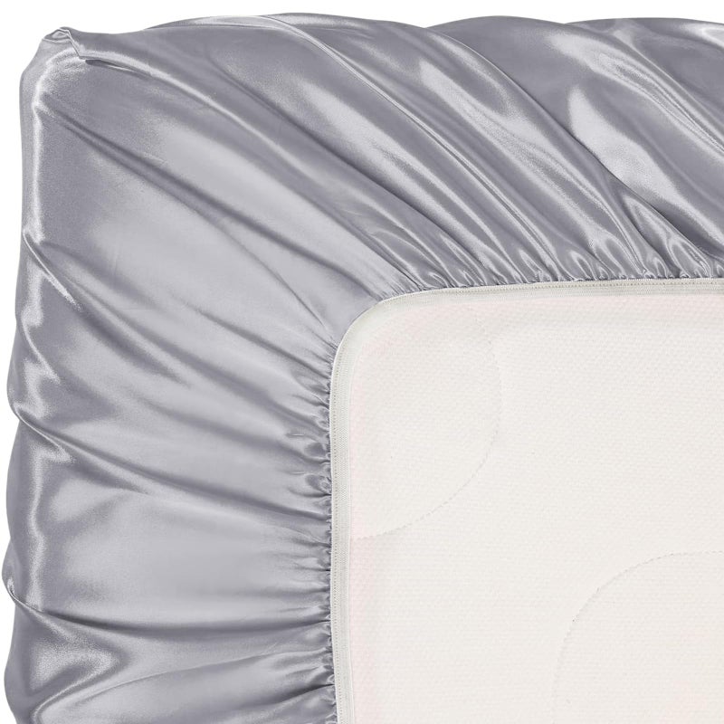 Pro Goleem Satin Soft Crib Sheet Great for Baby with Sensitive Hair Silky Baby Sheet Gray Unisex 52â€™â€™x28â€™â€™x8â€™â€™ Fitted Sheet - Image 5