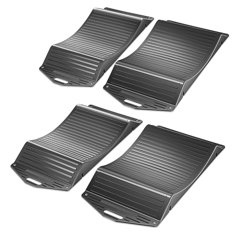 DNA Motoring Premium Tire Saver Ramps AntiSlip Hard Plastic Design for Flat Spot and Flat Tire Prevention EasytoCarry Tire Savers Ramps Set of 4 Black Tools 00706