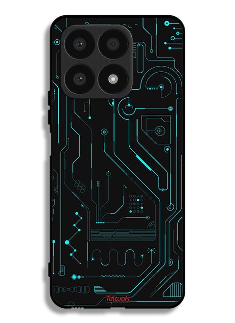 غطاء واقي لهاتف Honor X8a فن رقمي دوائر الحد الأدنى عرض متعدد