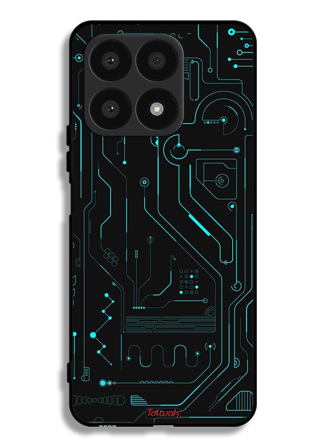 Tolwak - غطاء واقي لهاتف Honor X8a فن رقمي دوائر الحد الأدنى عرض متعدد - Image 1