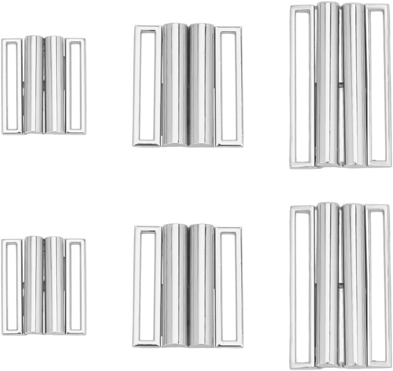 klarako 6 Sets Metal Side Release Buckles, Alloy Waist Belt Clip Closure 29/40/60mm Strap Webbing Bracelet Lock Fastener Hardware for Backpack Strap Clothes Tape Belt Pet Collar, Platinum - Image 1
